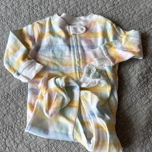 Striped Pastel Kids Footie